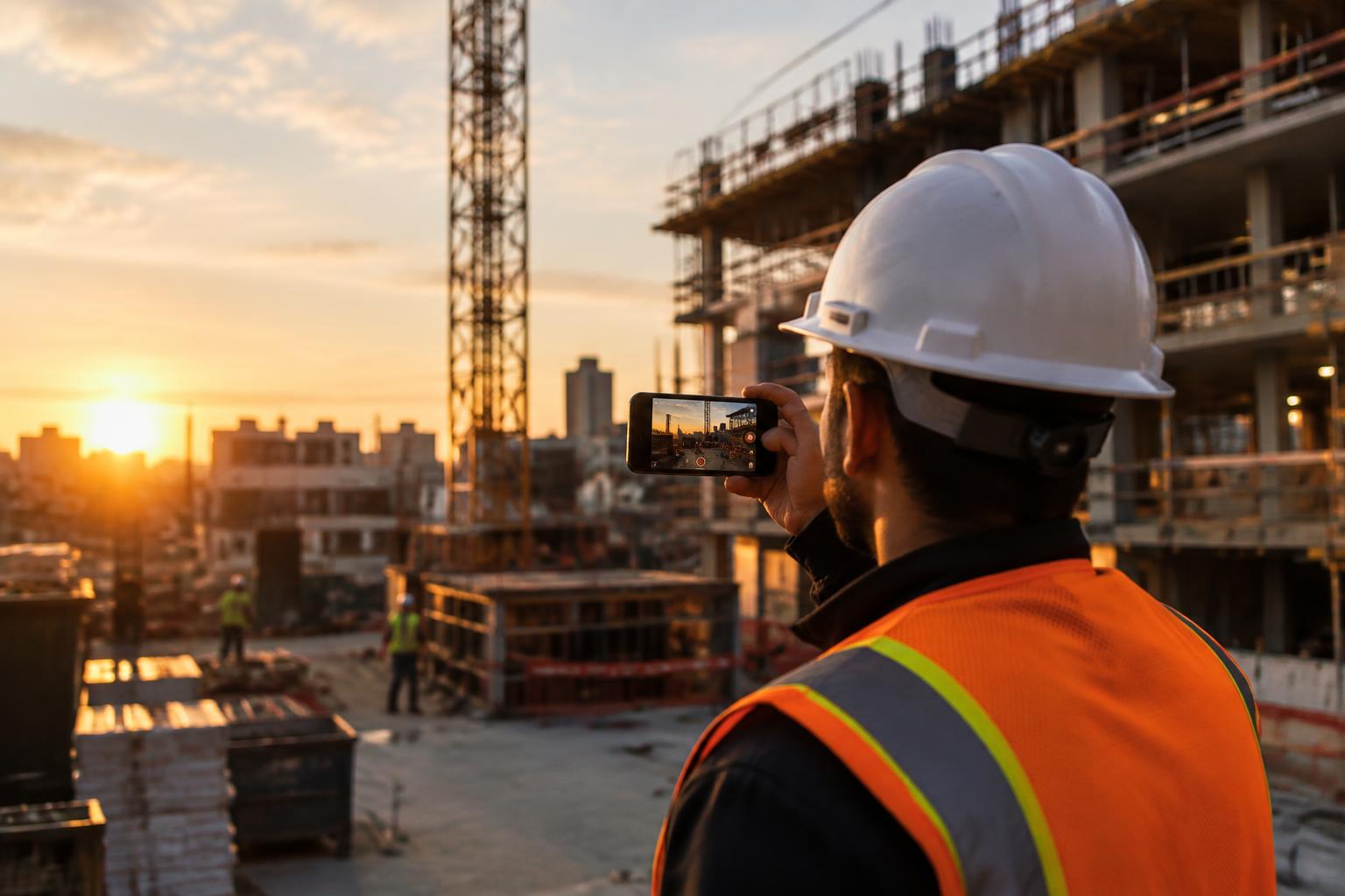 Technician recording a site walkthrough